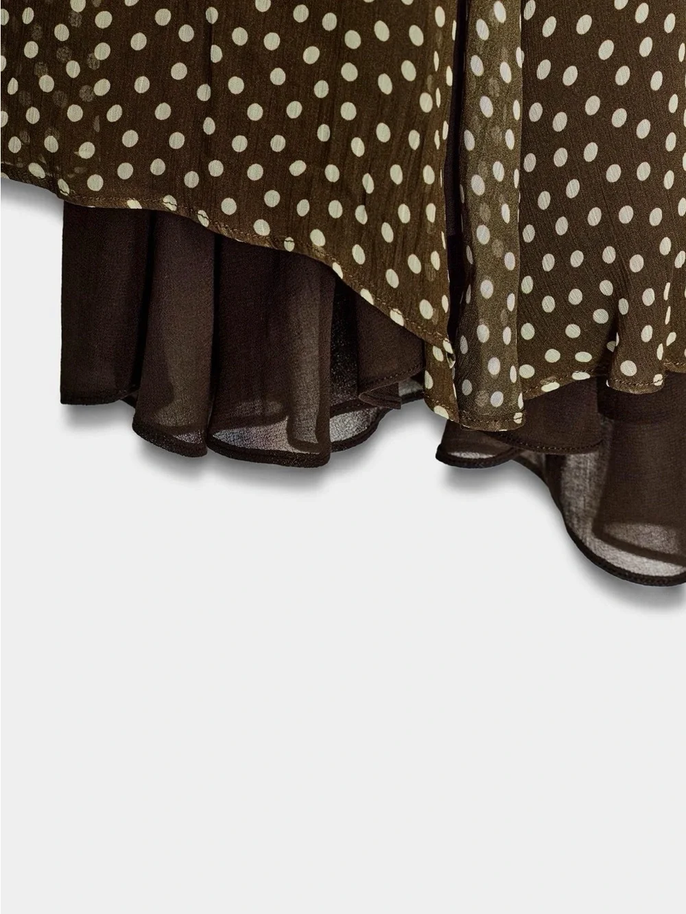 NWT ZARA ZW COLLECTION ASYMMETRIC POLKA DOT SKIRT SIZE XS